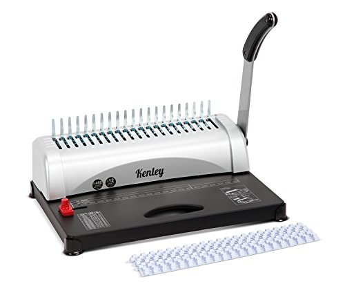 Kenley Binding Machine Paper Punch Binder with Starter Combs Set - 21 Hole / 450 Sheets