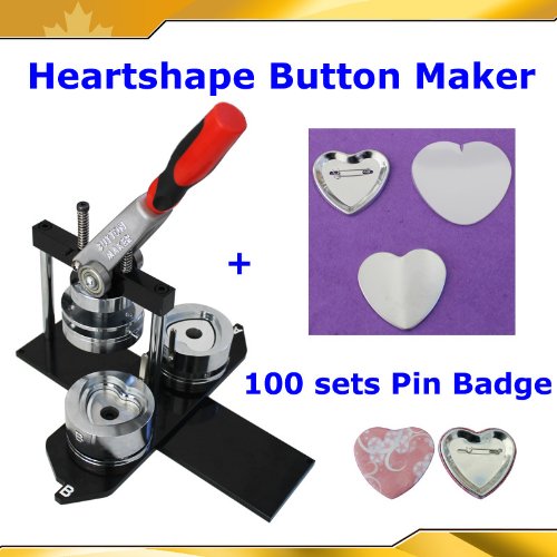 Badge Button Maker Kit! Heart Shape Machine 
