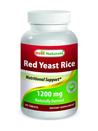 Best Naturals Red Yeast Rice 1200 Mg Tablet for Healthy Cholesterol Level, 60 Count