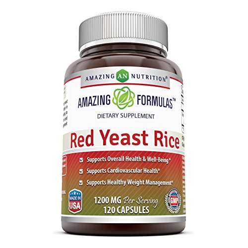 Amazing Nutrition Red Yeast Rice Dietary Supplement - 1200mg of Best Quality Red Yeast Rice