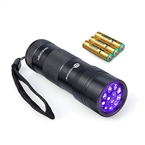 TaoTronics UV Flashlight Blacklight, 12 Ultraviolet Led Flashlight