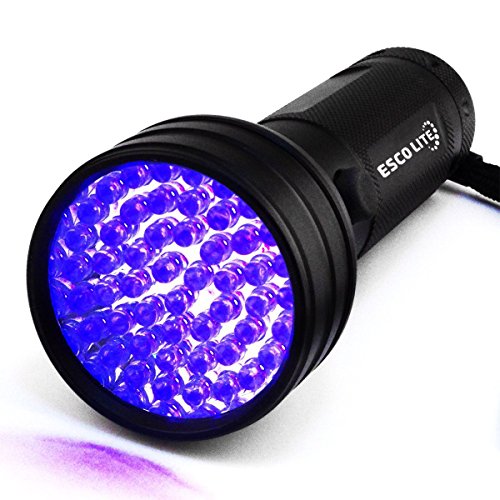 Escolite UV Flashlight Black Light, 51 LED 395 nM Ultraviolet Blacklight Detector for Dog Urine
